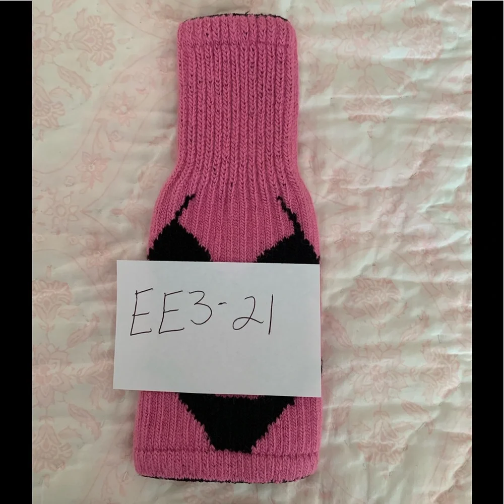 Freaker USA Bottle Koozie Pink Black Sweater Knit Stretchy Bikini